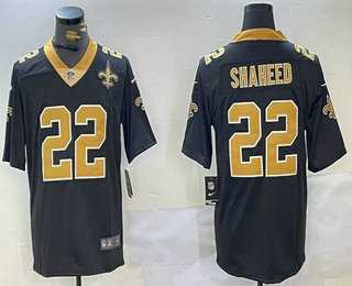 Mens New Orleans Saints #22 Rashid Shaheed Black With Team Patch 2024 Vapor Limited Stitched Jersey